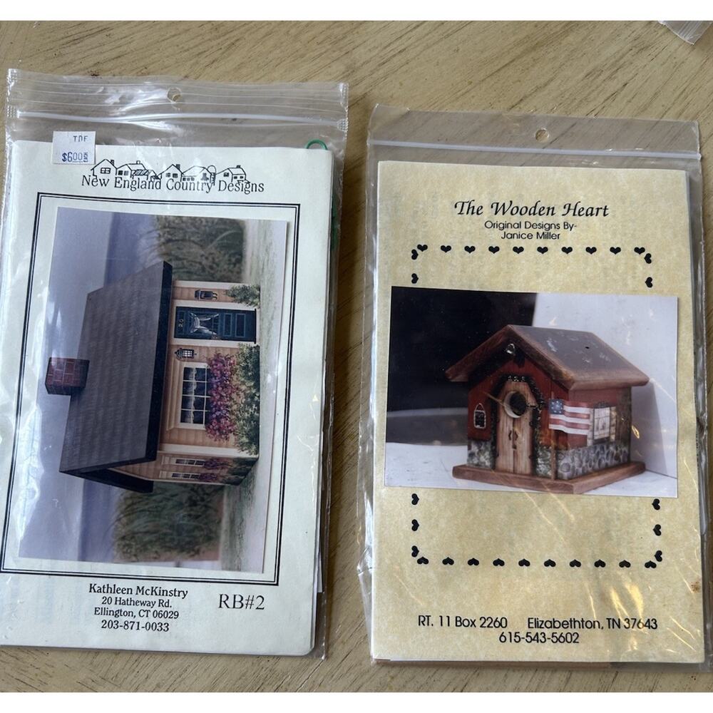 6 Arts Craft Painting Patterns Guides Ornaments Candles Birdhouse XMAS VTG Lot 6